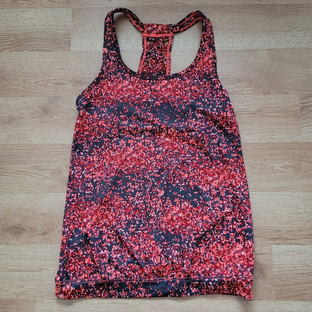 Athleta Racerback Tank Top with Built‑In Bra XXS Pink/Red Speckle - Picture 1 of 9